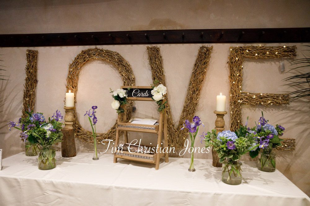 Charming wedding gift table with LOVE sign inspiration.