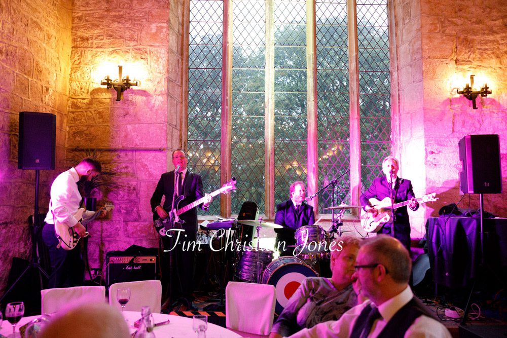 The wedding band playing live music at The Priests House reception.